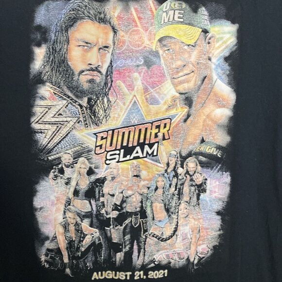 WORLD WRESTLING Entertainment Men’s Black T Shirt with Wrestling Print Size 3XL - Picture 2 of 4